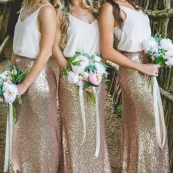 Gold sequin mermaid skirt size 0 - Picture 3 of 12